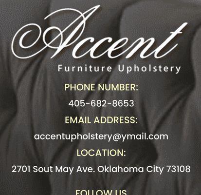 Frank and Nicole at Accent Furniture Upholstery are very talented!