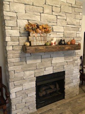 Fireplace we installed. Very happy with the product, service and people!