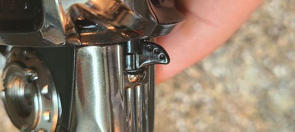 This is a picture of the Lar Switch, which has a small split, which over time will likely break apart if not replaced.