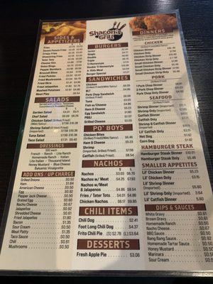 2025 menu