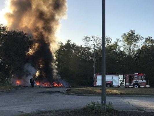 Firefighters fighting fire