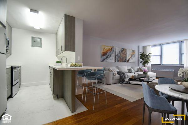 Open concept kitchen and living room