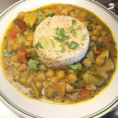 Ital Stew with White Rice (Vegan dish).