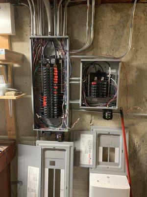 New 200 amp main breaker panel and sub panel