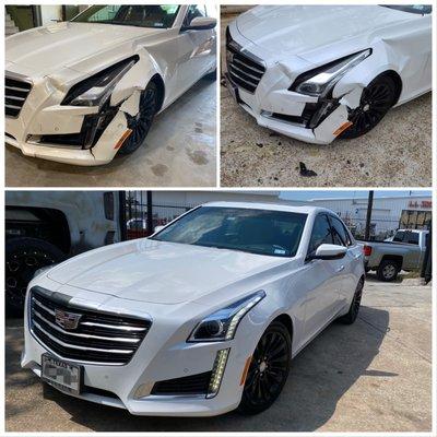 Repairs we did on this Cadillac CTS, all original new parts regardless of insurance trying to use aftermarket parts.