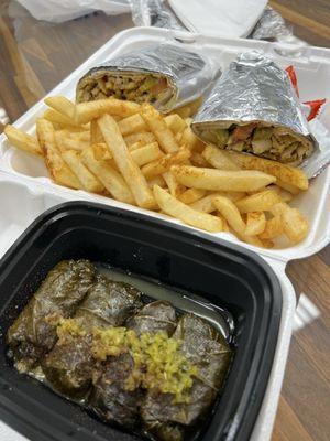 Schwarma w/ fries & dolmeh