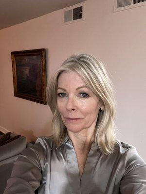 At home the next day. Just combed through.