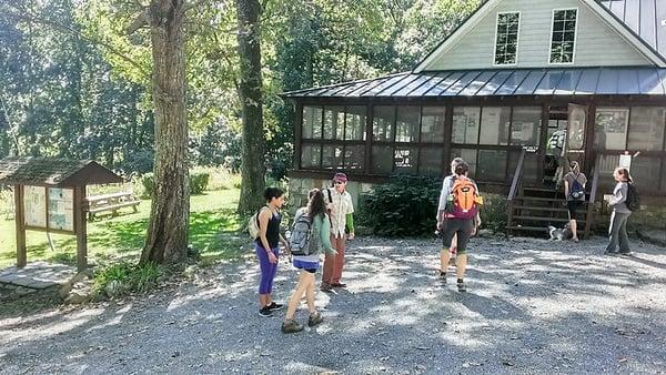 Dropping off a group at Blackburn Trail Center.