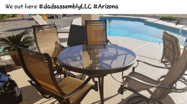 A patio set assembled by Kyle team in Arizona