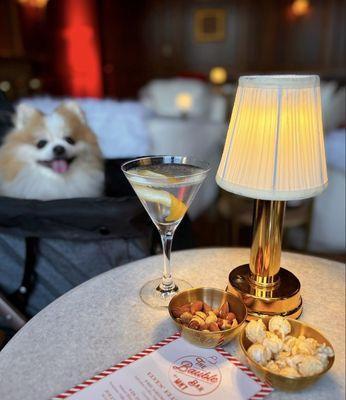 Hendricks, shaken w/ lemon twist ($24)