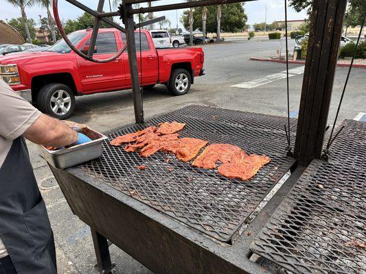 Cookin' pastor out front.