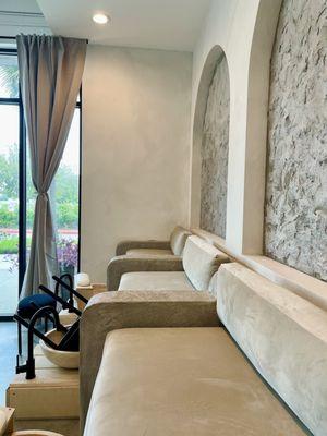 Inside (comfortable seats for your pedis)