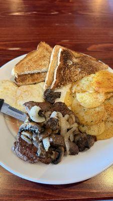 Probably one of the best steak and eggs I've ever had in my entire life.