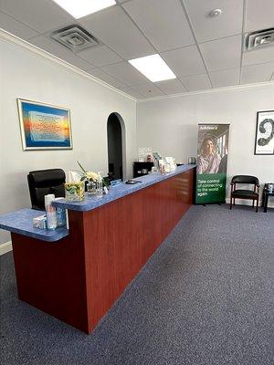 Interior photo of the lobby for AudioNova hearing clinic in Port St. Lucie, FL