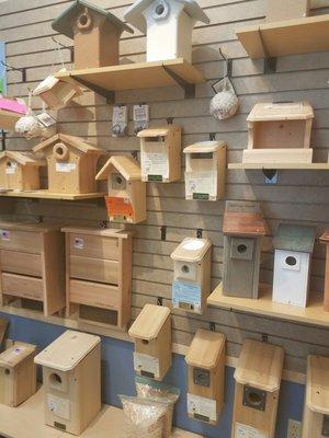 Different winter houses, for back yard friends...that convert into nesting homes in spring.