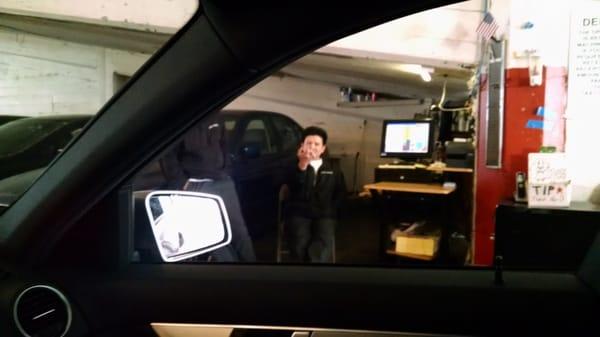 Here is a picture of them flicking me the attendant flicking me the middle finger (See my post for full story).