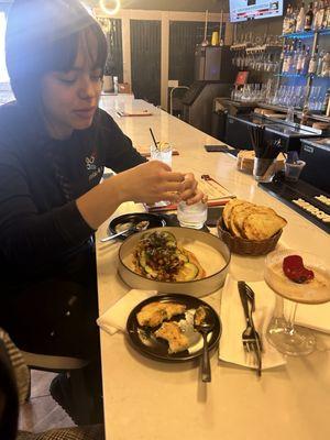 Hummus and homemade sourdough bread. 10/10