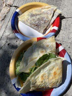 Veggie crêpe and Nutella crêpe