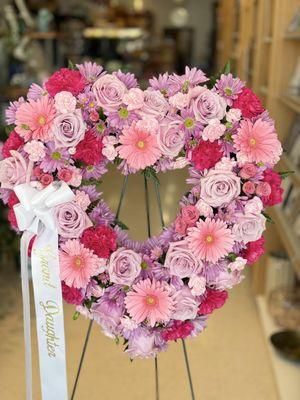 Heart sharp arrangement for the funeral.