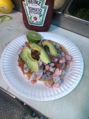 Ceviche fresco en tostadas o en botanas