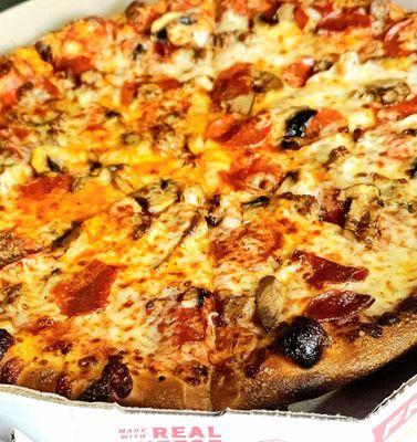 Sausage, pepperoni, and mushrooms. Mmmm.