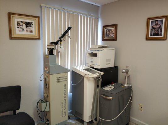 Gold standard laser machines and skin cooling machines