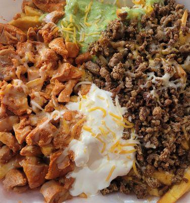 Carne Asada Fries plus Chicken.