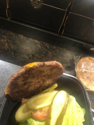 My super thin impossible burger .
