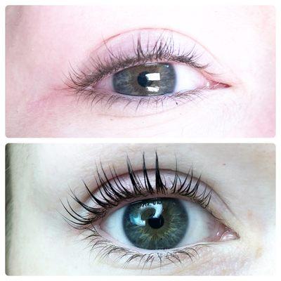 Lash lift and tint. No mascara, no extensions, no curler.