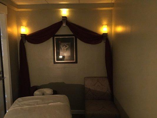 Picture of the massage therapy room. Massages offered by a licensed and certified massage therapist.