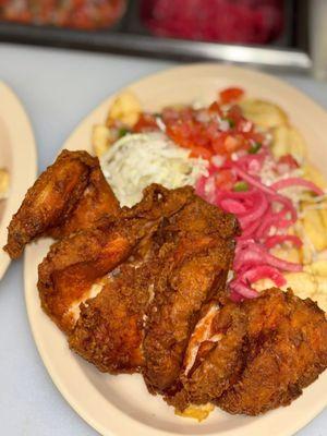 Pollo con Tajadas pechuga