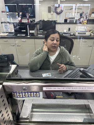 They lady explaining to me that she had the right to take a picture of my id on her phone