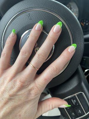 A twist on the traditional gel French manicure