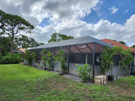 This service involves the repair or replacement of screens in pool enclosures.