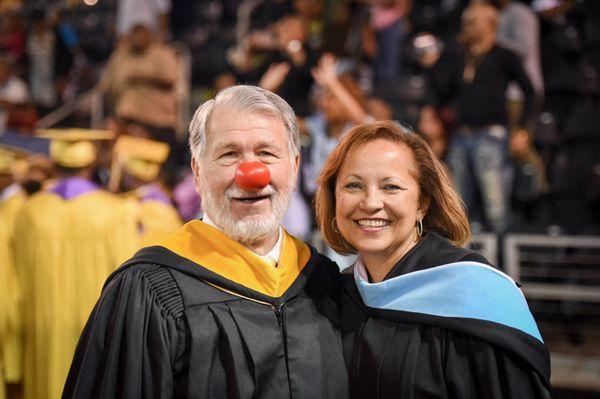 There's always a clown at graduation.