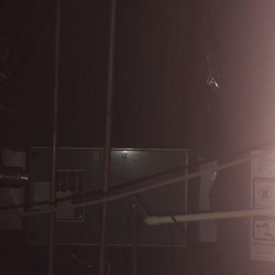 The brown diagonal line is my $1000 wire blocking access to my furnace.