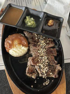 Steak with delicious dipping sauces