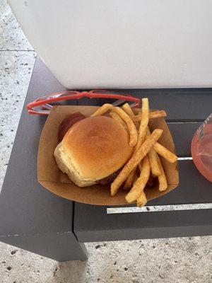 Slider and fries