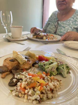 Couscous, chicken and broccoli salad