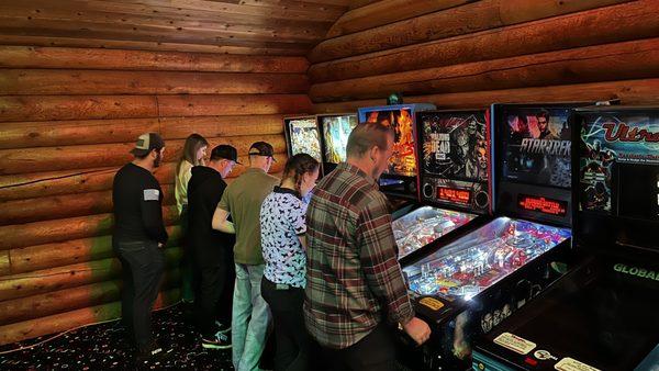 Pinball tournament at Tossin' Axes 12 pinball machines for all ages.