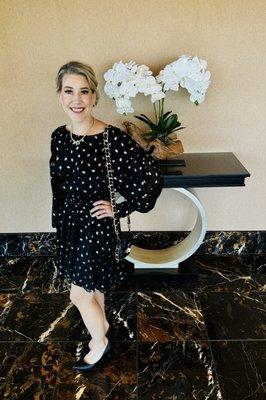 Dress and jewelry from Savvy Boutique