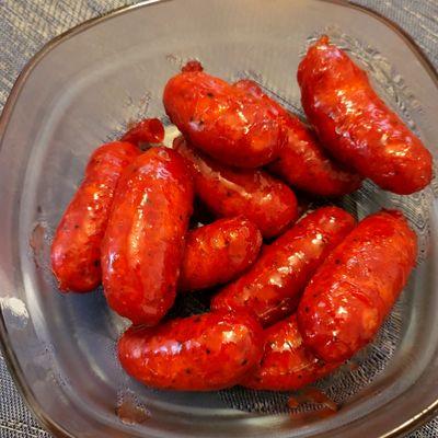 After pic - cooked longanisa at home..this one was a little too sweet