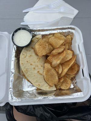 Blackened chicken flatbread