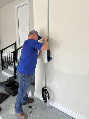 Installing a car charger.