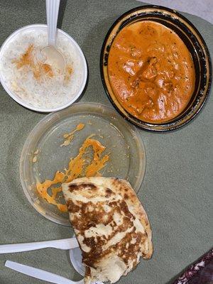 Butter Chicken With Basmati Rice & Naan