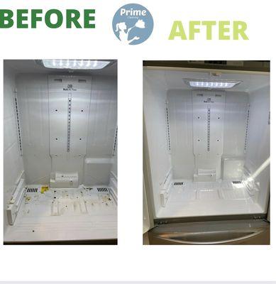 Before and after fridge cleaning