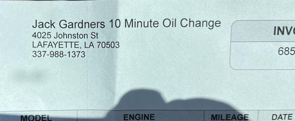 Jack Gardner's 10 Minute Oil Change