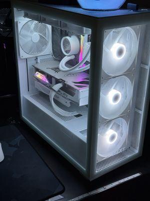 Custom gaming computer with liquid cooling.