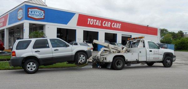 Towing to a Repair shop