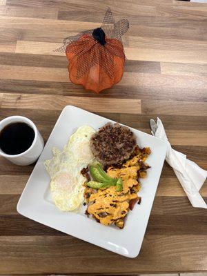 Loaded Home Fries with Eggs & Sausage